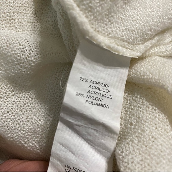 Pieces Kensie Cream Open Front Cardigan Sweater Pockets - Picture 5 of 5